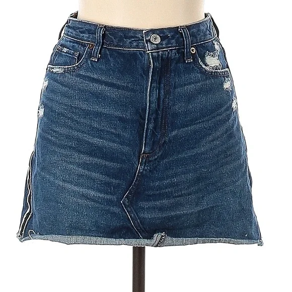 Abercrombie & Fitch Natural Rise Denim A-Line Skirt size 28 / 6 - Picture 3 of 7